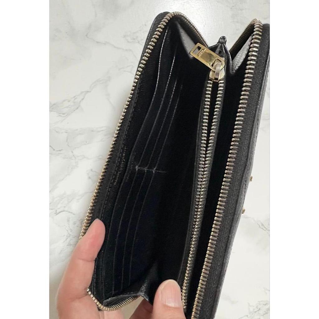 Used SAINT LAURENT Saint Laurent long wallet round zipper black [genuine product]