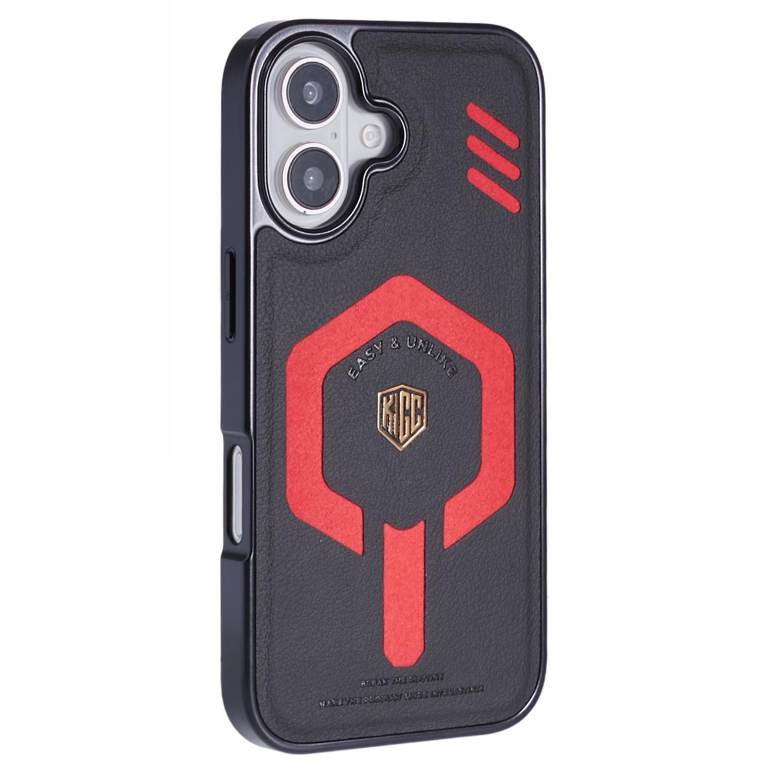 

KIGC Чехол для iPhone 16 Совместимый с MagSafe Кожа+ПК+ТПУ Чехол для телефона Black