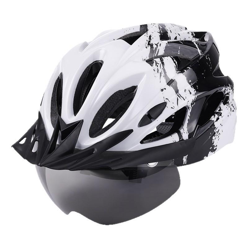 Integrated Cycling Helmet With Magnetic Snap-on Visor Rear LED Light Unisex Mountain Bike Half EPS Foam CE CPSC