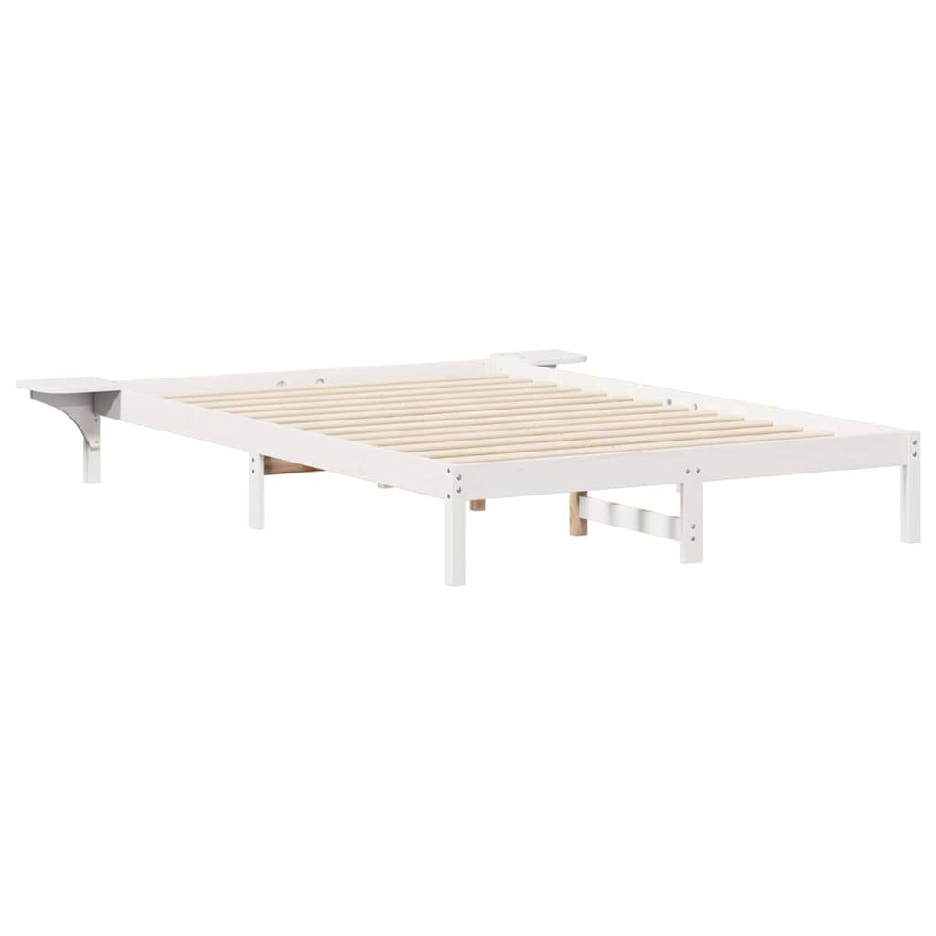Bed Frame with Nightstands White 140 x 220 cm