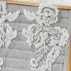 White Handmade Beads Car Bone Flower Exquisite Embroidery Applique Cheongsam Wedding Dress Pair Flower Decoration Accessories Cloth Sticker