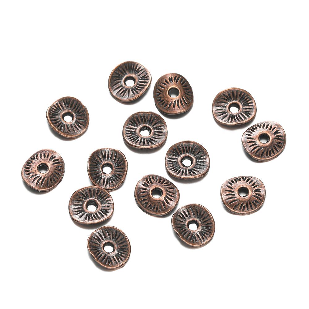 50pcs 7.5x8.5mm Round Curved Brushed Disks Spacer Beads for Bracelet Necklace Jewelry Making Accessories Supplies