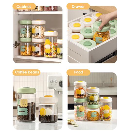 Coffee Beans Sealed Jar Container Coffee Tea Nuts Food Jar One-Touch Freshness Seal Design Food Storage Container