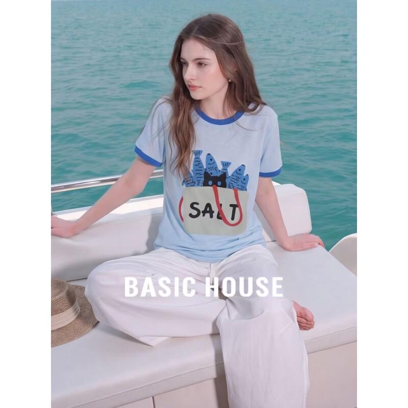 Basic House Color Block Print Short Sleeve T-Shirt 2XL