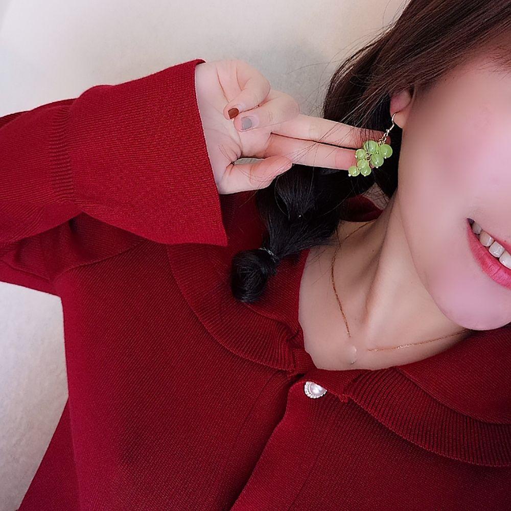 Geometric Women Girl Party Korea Fashion Jewelry Clip Earrings Drop Earrings Grape String Earrings