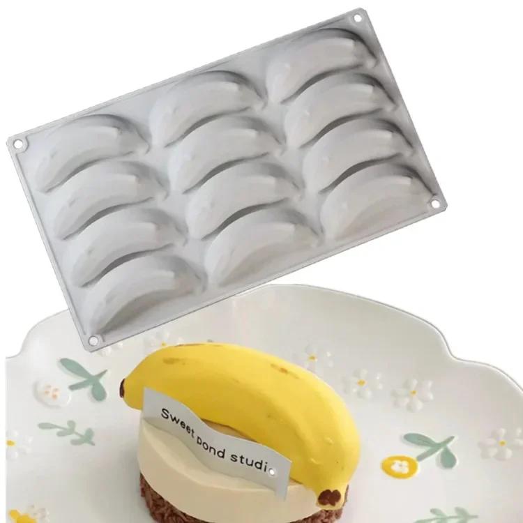 

Силиконовые формы для торта, формы для муссового торта с фруктами, оранжевое яблоко, груша, манго, клубника, форма шишки, инструменты для украшения десертов Banana