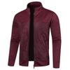 Men's Autumn Jacket Stand Collar Patchwork Slim Fit Zip Up Casual Streetwear Men Coat