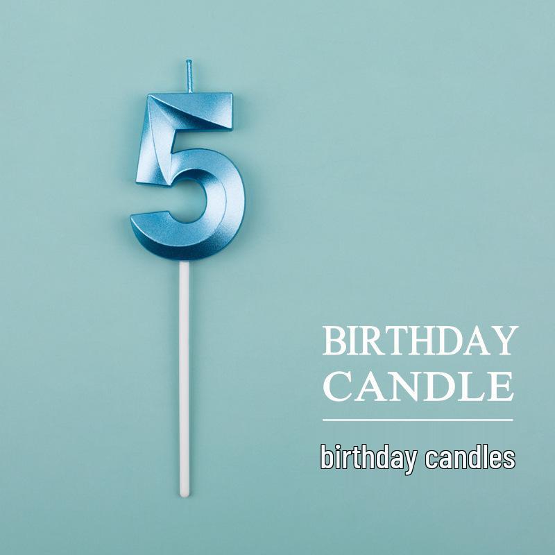Gold and Silver Number Candles for Birthday Cakes - Pink Exquisite Design