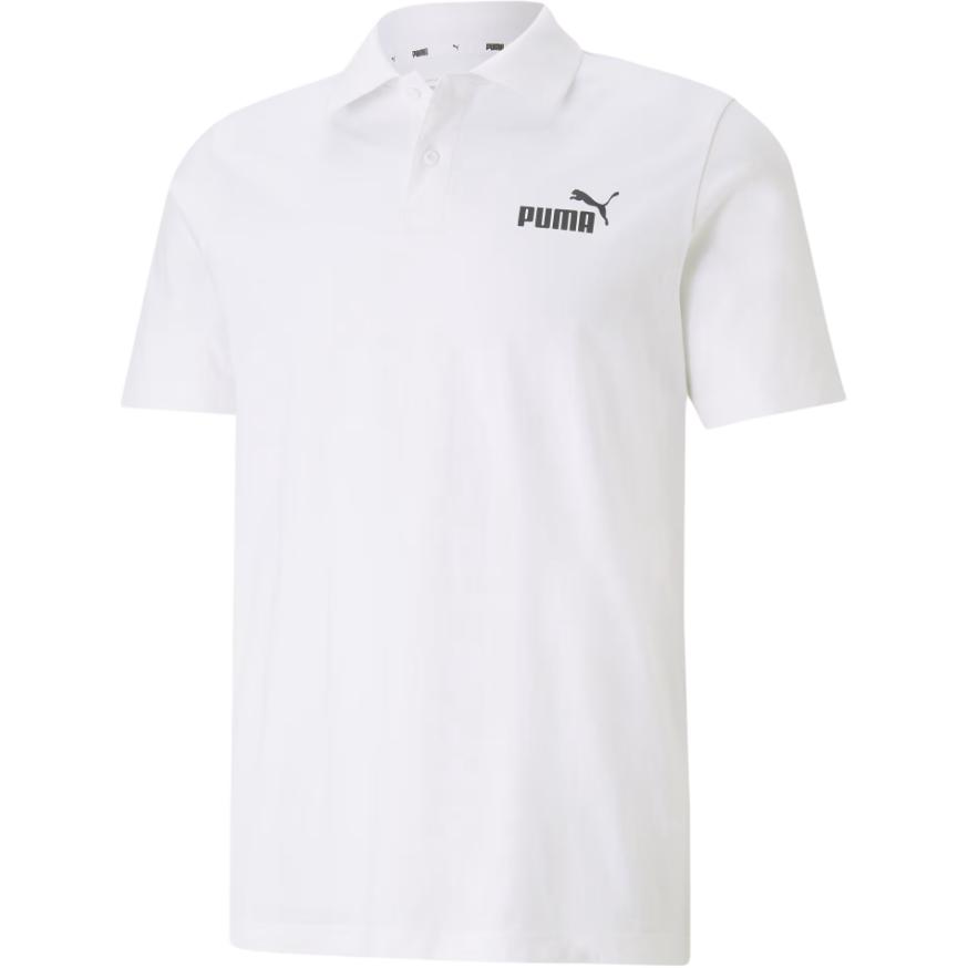 Puma Logo Printed Straight Cut Short Sleeve Polo Shirt Men polo shirts White 586676-02