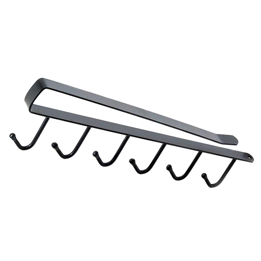 Under Cabinet Hook Multifunctional Rustproof Iron 6 Hooks Cabinet Storage Hanger for Bedroom Kitchen
