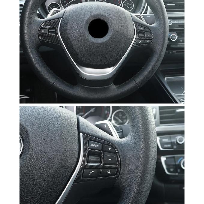 Matte Chrome Interior Accessory Steering Wheel Button Cover Trim For BMW 3 4 Series F30 F34 GT 2014-2017