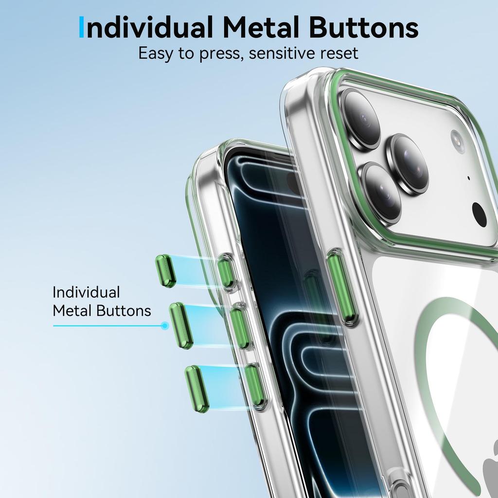 iPhone 17 Pro Max Case: Cross-border, Drop-Proof, PC Hardened Shell, Magnetic Charging, Fits Apple 16 Pro / 15