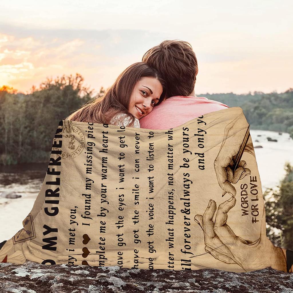 Give to my girlfriend Printed Blanket for Sofa Bed Travel Camping Living Room Office Conditioning Blanket for All Seasons Gifts
