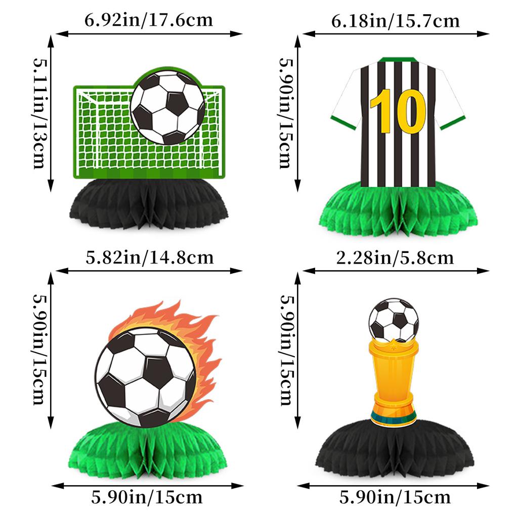 Football Birthday Party Supplies, Soccer Banner & Cake Topper Decor Set