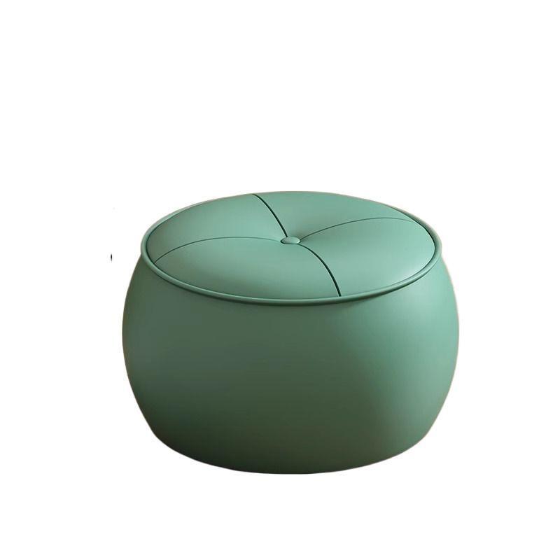 Luxury Pumpkin Round Stool, Minimalist Low Ottoman for Living Room Entryway