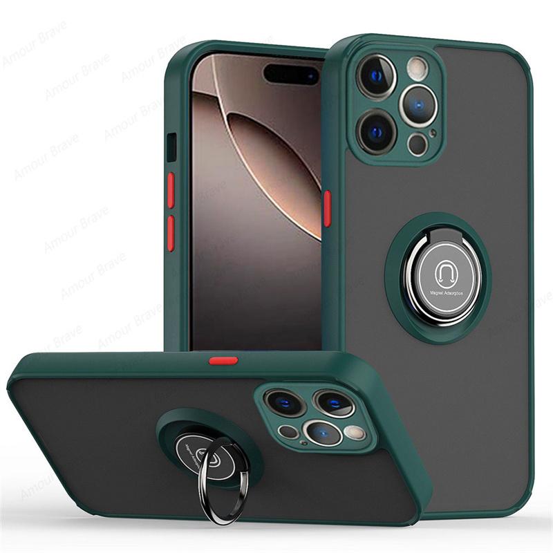 Magnetic Shockproof Case For IPhone 16 14 11 12 13 15 Pro Max Mini X XR 16Plus Ring Holder Cover For Iphone 17 Pro Max Air Cases