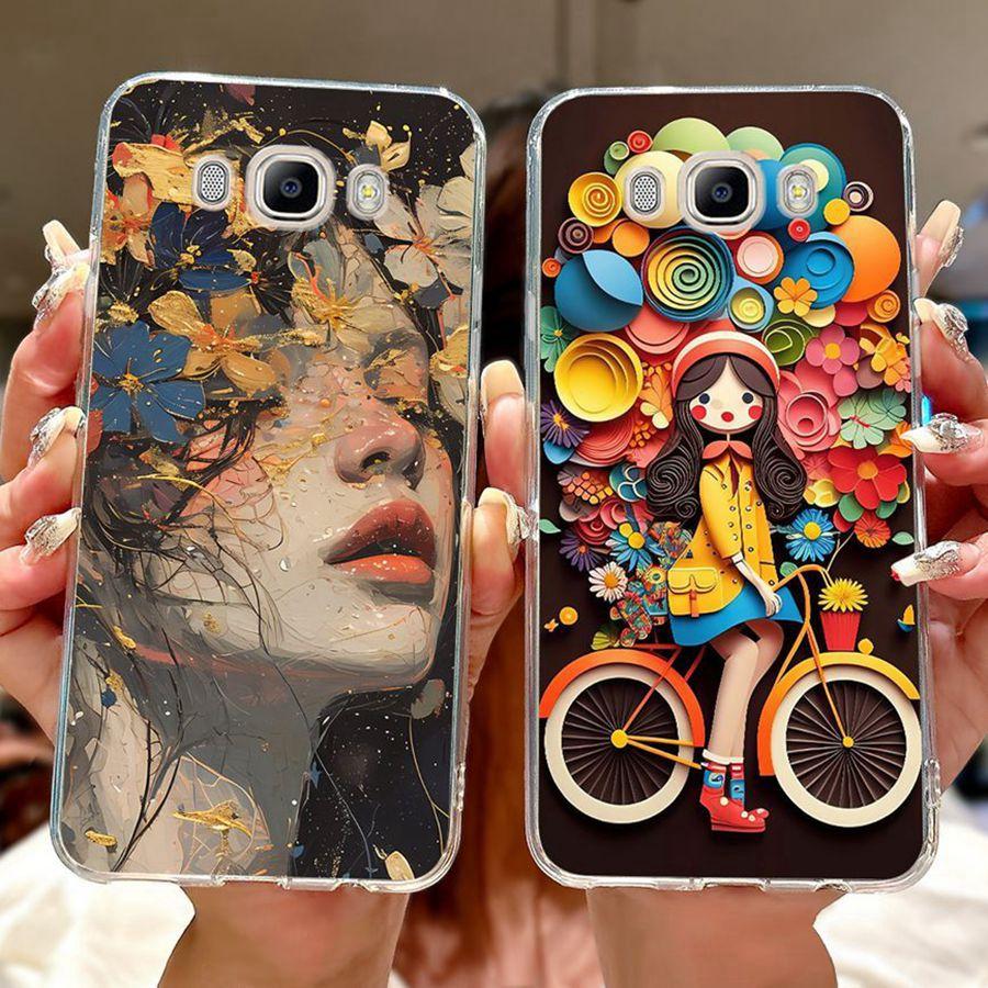 For Samsung J3 J5 J7 2016 Phone Case Back Cover Cute flower Painted TPU Cases For Samsung GalaxyJ5 2016 J510F Soft Fundas