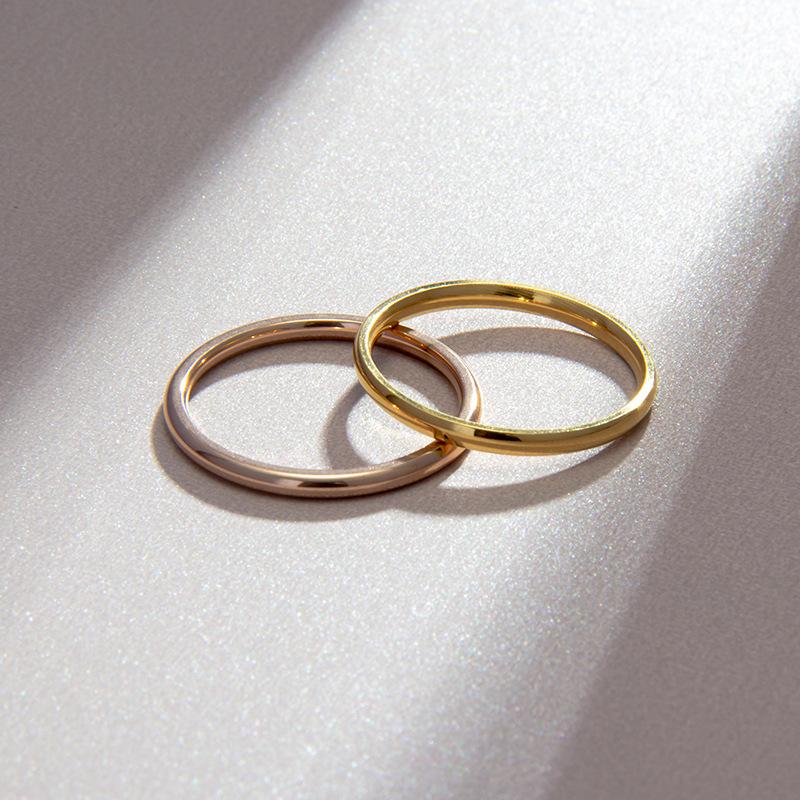 2mm Stainless Steel Gold Plated Silver Color Knuckle Rings For Lady Minimalist Gold Rings For Women