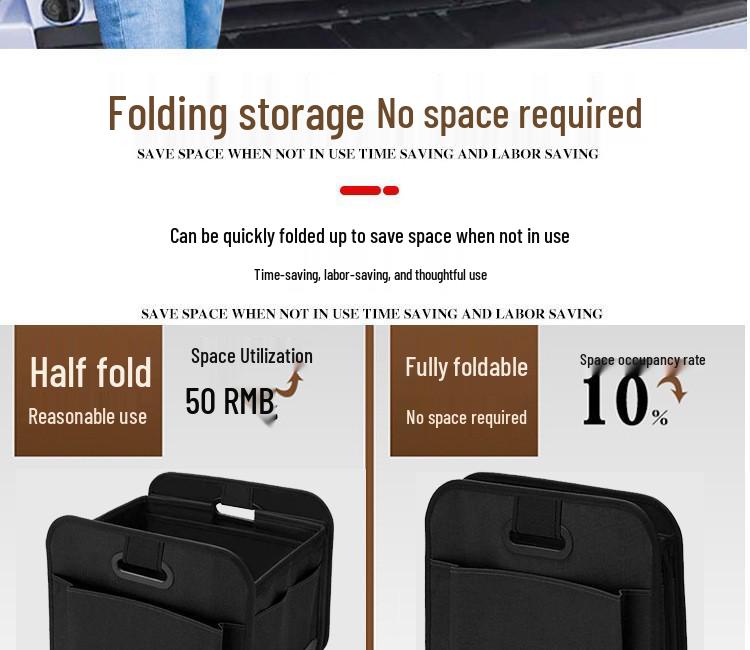 Large Capacity Foldable Car Trunk Storage Box - Oxford Cloth