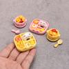Mini Miniature Playset Pink Yellow Blue Realistic Food Model Lunch Food Ornament  Doll Accessories