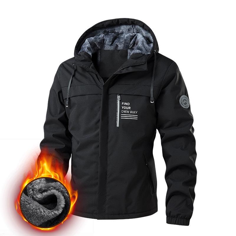 Men's Fleece-Lined Hooded Casual Jacket - 2026 Autumn/Winter Collection