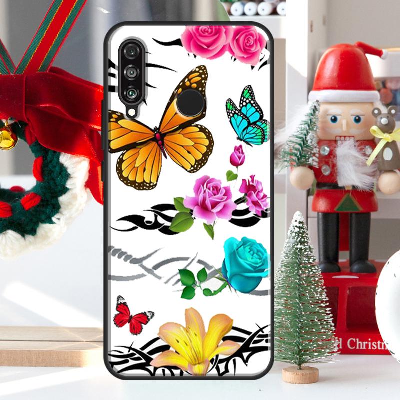 Butterfly Flower For Huawei Nova Y73 Y60 Y70 Y90 Y72 Y61 Y91 7i 8i 11i 12i 12s 9 10 SE P20 P30 P40 Lite Case