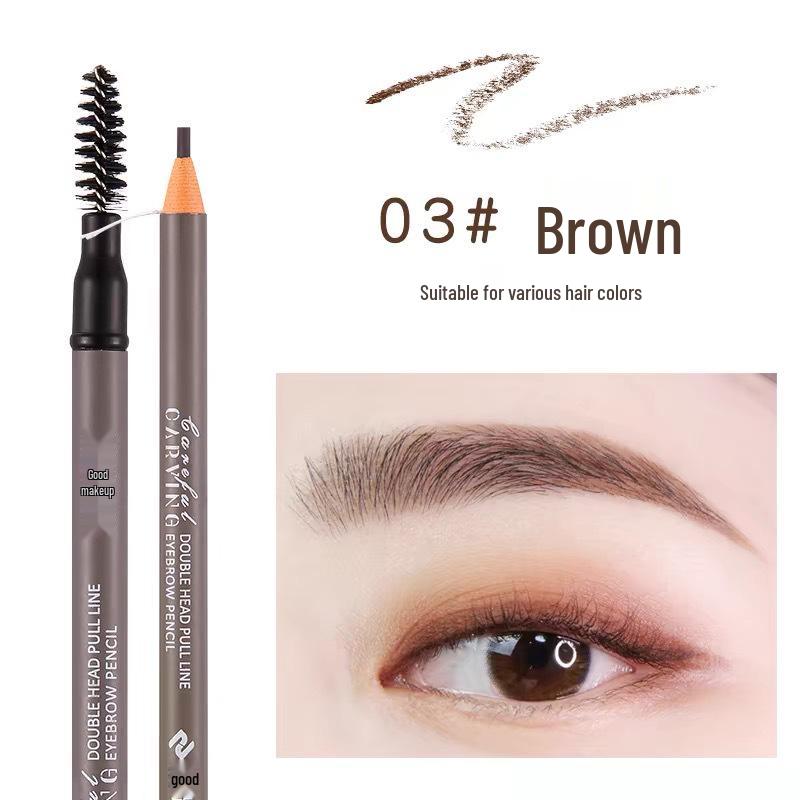 Haozhuang Dual End Eyebrow Pencil: Ultra-Fine, Waterproof, Smudge-Proof, Long-lasting for Natural Brows.