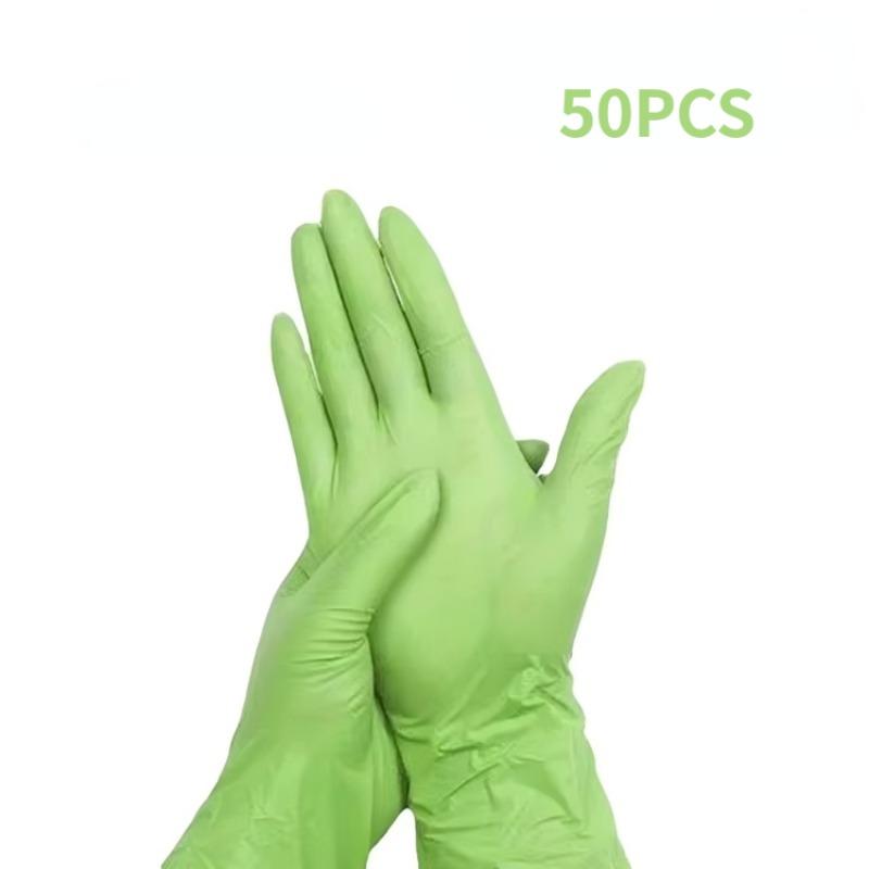 

Одноразовые зеленые нитриловые перчатки для уборки кухни, мытья посуды, татуировок, окрашивания волос, маникюра, бытовых чистящих средств, водонепроницаемые M