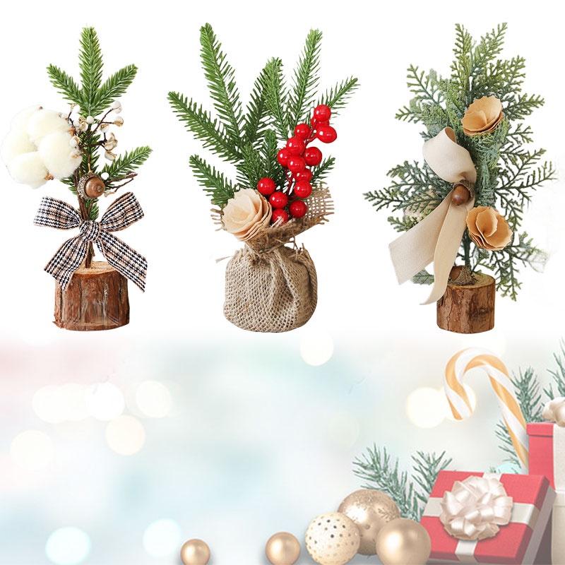 25cm Christmas Decoration Mini Christmas Tree Ornament For Desktop Window Display