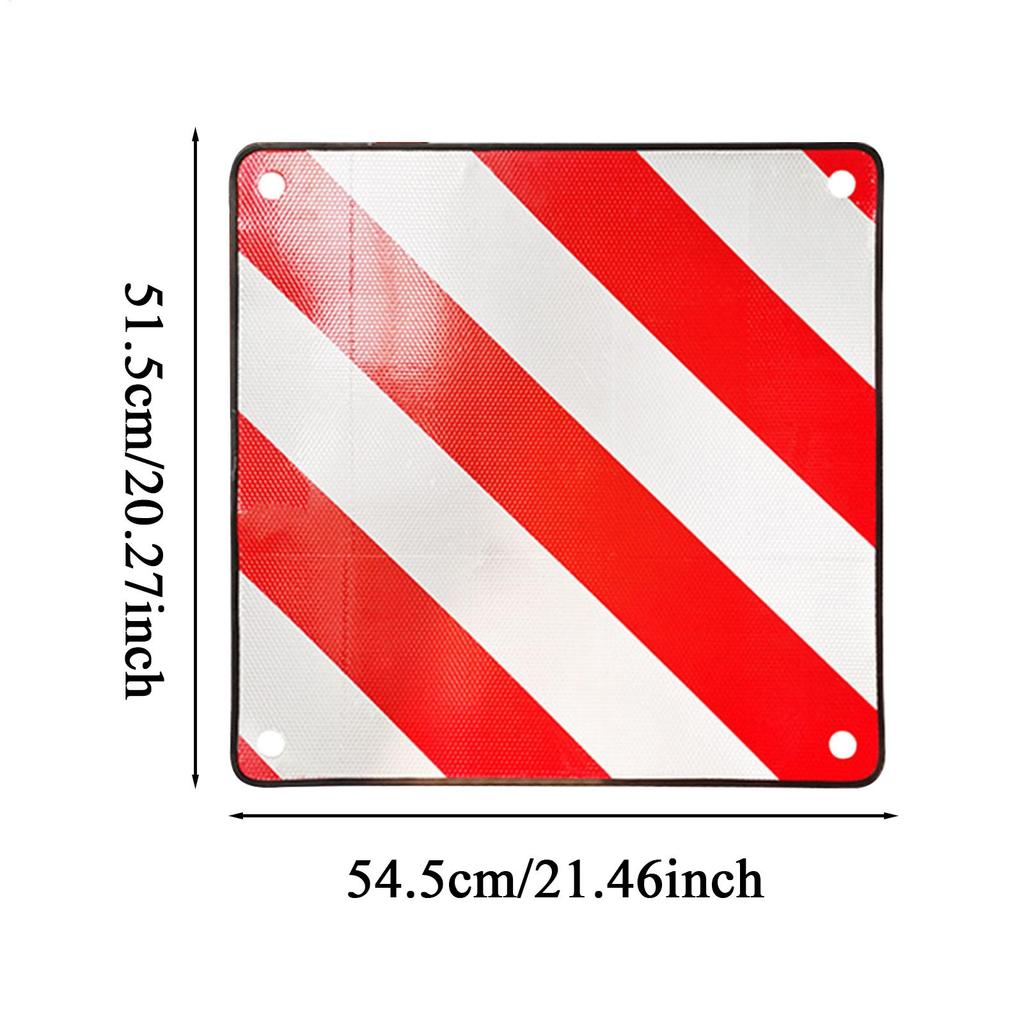 Warning Sign Car Roadside Warning Board Square Reflective Red White Alarm For Truck Automotive Security Auto Bike Carrier Road