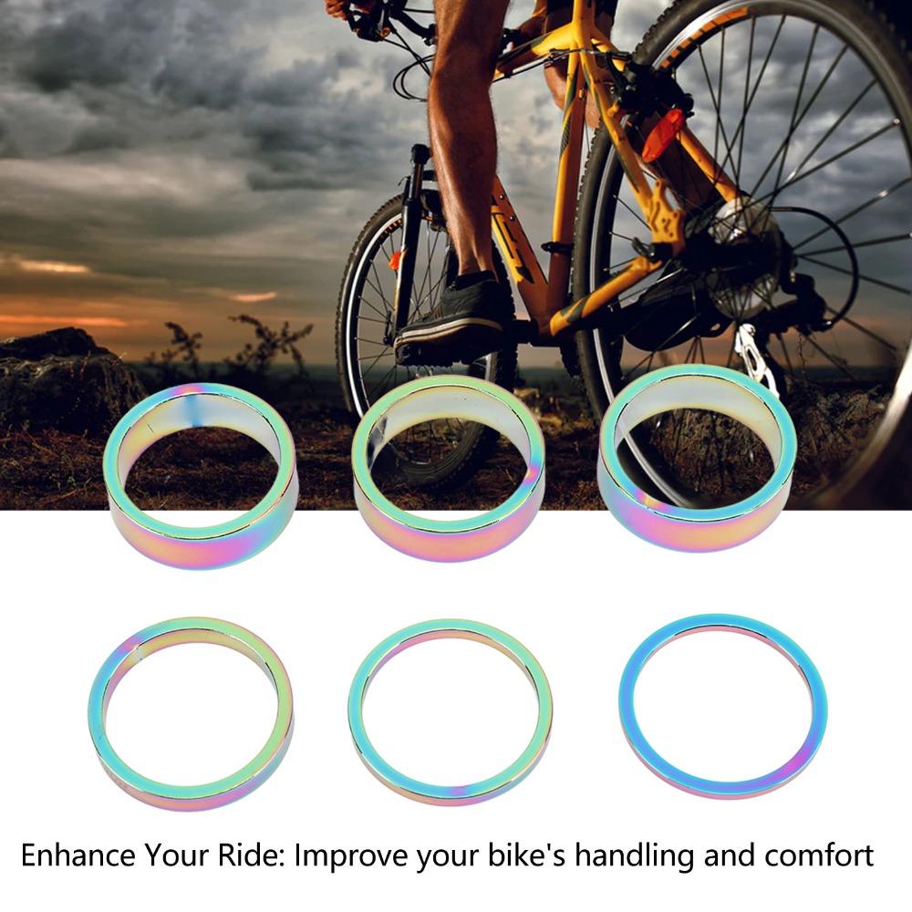 6PCS Aluminum Alloy Bicycle Headset Spacer Front Fork Stem Spacers  Bicycle Accessories