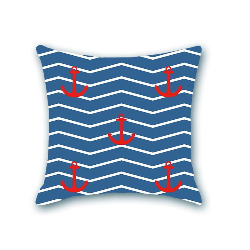 Blauer Anker Nautischer Sofakissenbezug Nordisch Retro Zuhause Stoff Seestern Kissenbezug
