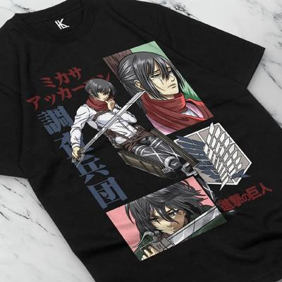 Attack On Titan Mikasa Eren and Mikasa T-Shirt Girl Anime AOT Shirt Tee All Size