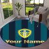 Leeds United Custom Name Round Area Rug,Carpet Rug for Living Room Bedroom Sofa Playroom Decor,Non-slip Floor Mat