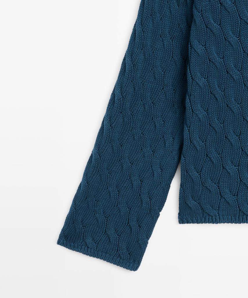 Masimodutti Note Detail Cotton Blend Knit Sweater