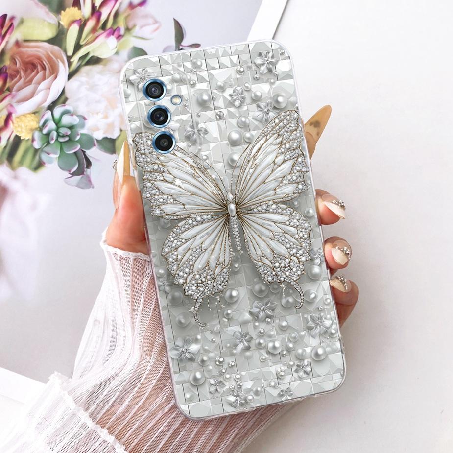 For Samsung Galaxy M52 5G Case SM-M526B Colorful Flowers Butterfly Painted Cover Soft Silicone Case For Samsung M52 M 52 5G Bags