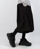 Deumakeu M Real Wide Two Tuck Stripe Bumuda Pants - Black