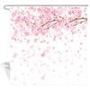 Tenda da Doccia Fiore di Ciliegio Tenda da Doccia Giapponese Floreale Fiore di Ciliegio Fiore di Prugno Decorazione Blu Verde Acqua e Rosa