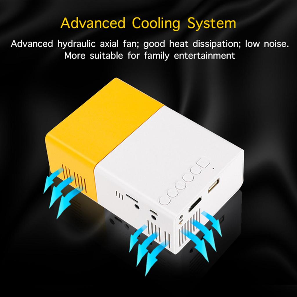 Mini LED Projector Supports 720P / 1080P Portable Video Projector with Built-in Speaker & Remote Control