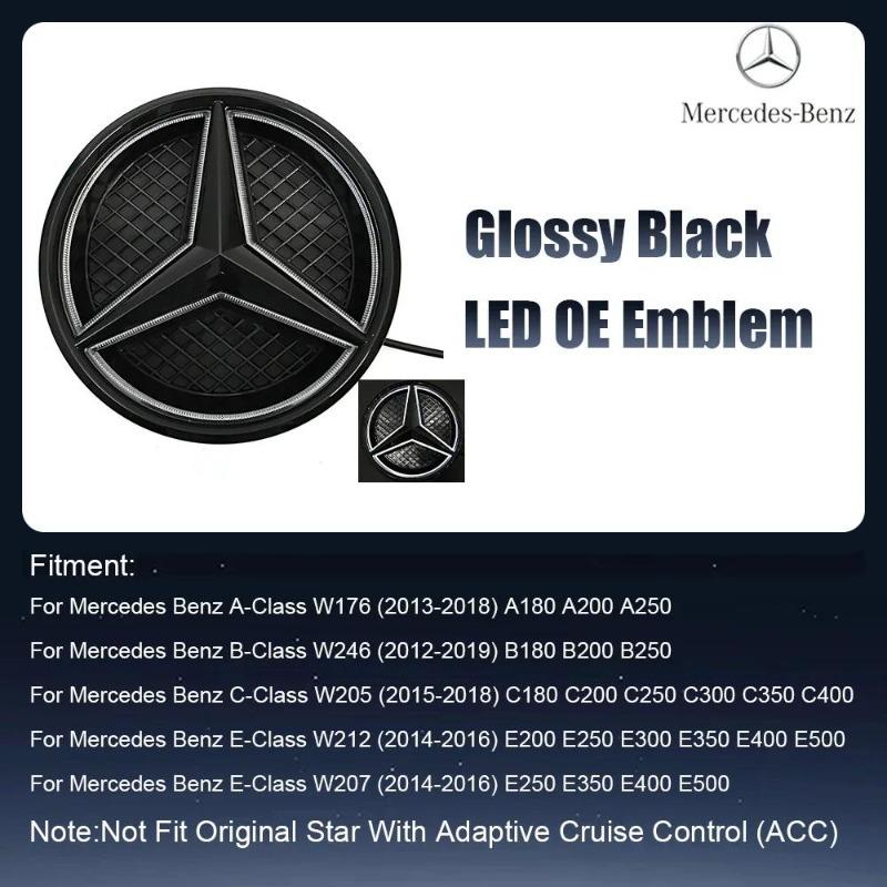 For Mercedes Benz Silver And Black Front Grill Newest 3D Style Emblems W176 W246 W205 W212 W207 W217 W251 R231 W166 X166 X156