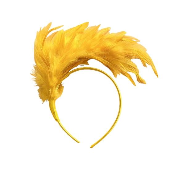 Headband Rainbow Colorful Feather Decor Headband Lightweight Comfortable Elastic Hair Hoop Parties Festivals Stage Performances Headwear