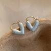 Geometric Green Retro Korean Square Earrings for Women