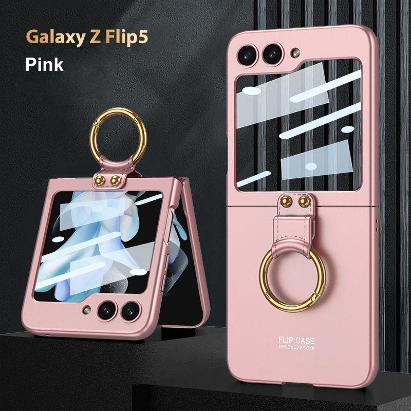 Luxury Case for Samsung Galaxy Z Flip 5  Ring Phone Case for Samsung Galaxy Z Flip 5 Shockproof Cover for Galaxy Z Flip 5 Camera Protection Case