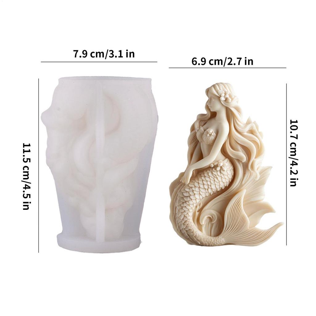 Resin Molds Mermaid Reusable Craft Supplies Table Decor Silicone Candle Molds For Resin Plaster Epoxy Soap Arts & Crafts Table