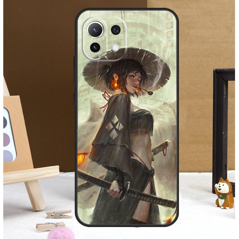 Anime Girl Samurai Case For POCO M6 X3 X5 X6 Pro F3 F5 M5s Cover For Xiaomi 13T 12T 11T 14 Pro 12 13 Lite Case