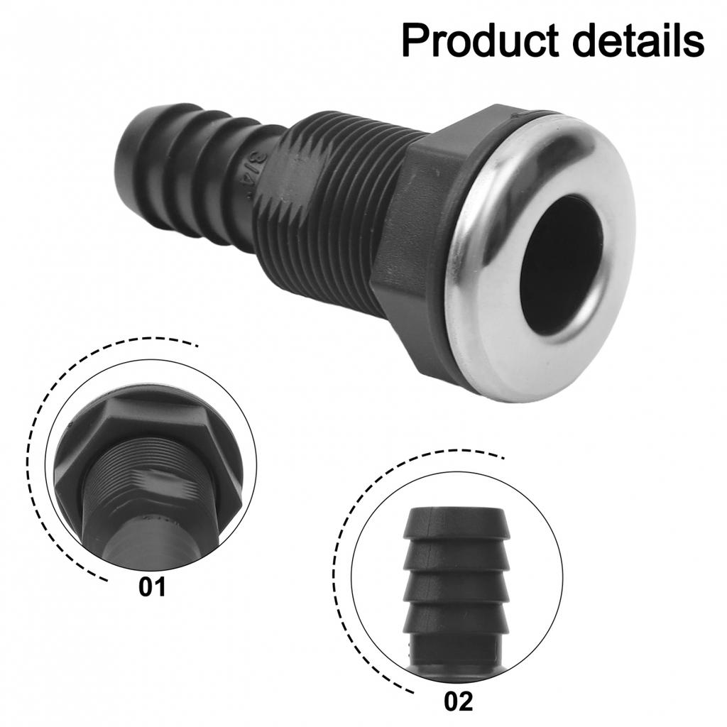 Thru Hull Hose Fitting Ensuring Efficient Drainage Across Multiple Settings