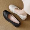 Thick-soled Lazy Muffin Shoes Women's Soft Leather Round Head One-pedal Single Shoes 2025 New Autumn Casual High-heeled Small Leather Shoes