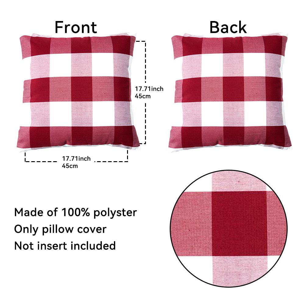 1PC Bestseller Series Red Cushion Cover Plaid Stripe Back Pillowcase Office Hotel Homestay Decor Christmas Decoration Nuan Series