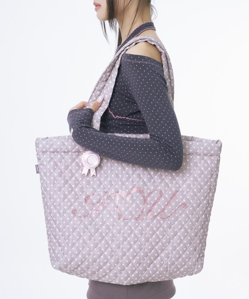 Innermuseum Glitter Dot Quilted Bag (Pink Bear)