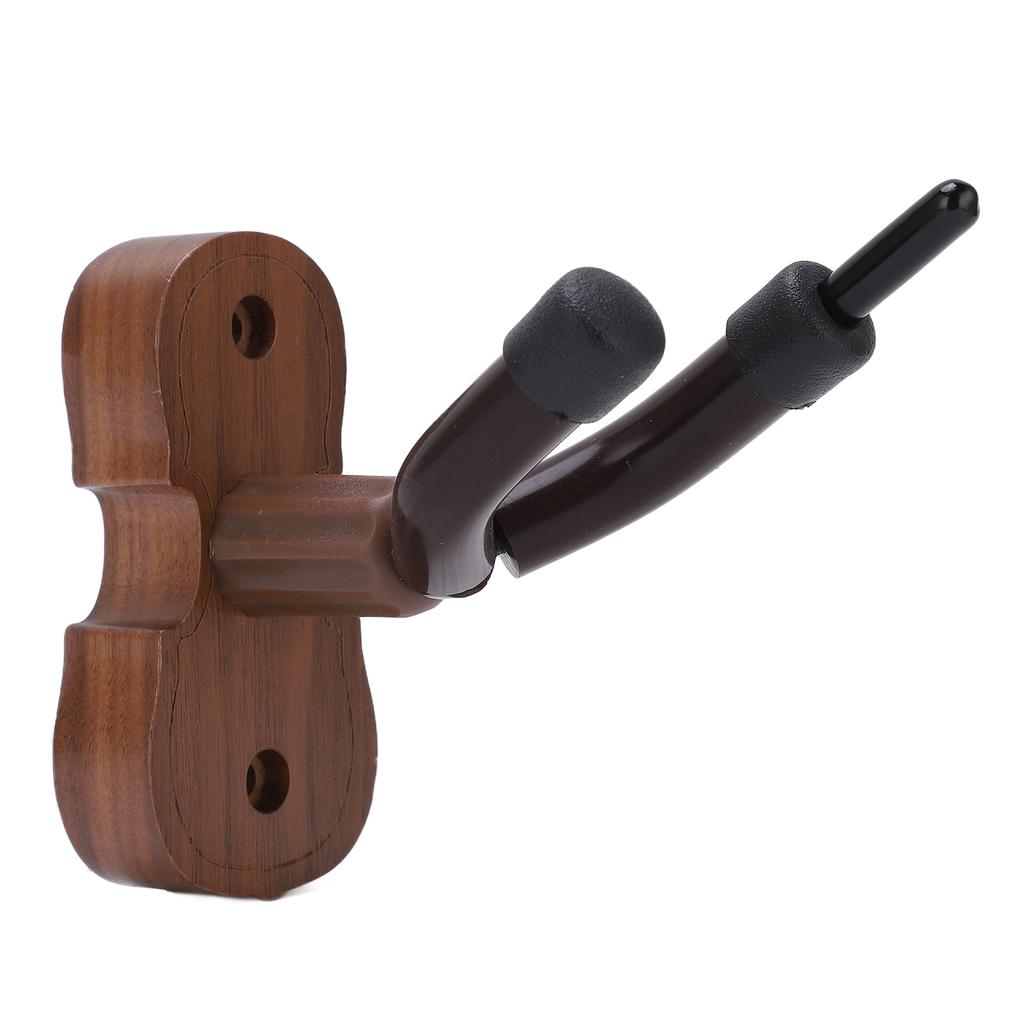 Violin Shaped Wall Mount Black Walnut Wood Colour Violins Hook Holder with Bow Hooks